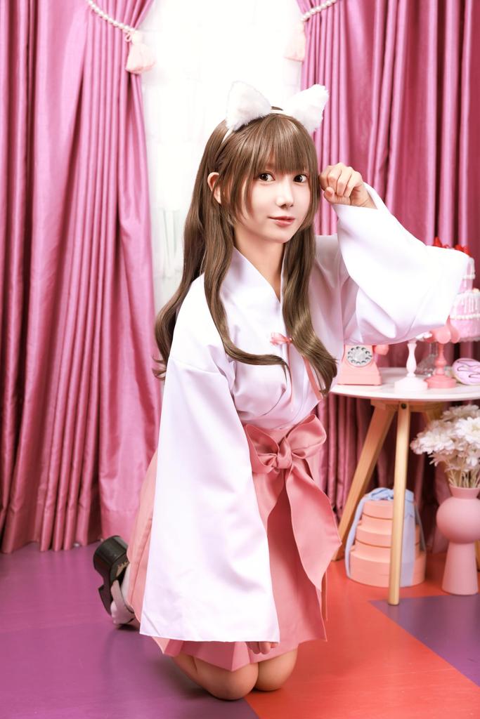 Clearstone Macaron Cat Cosplay Halloween Pink Shrine Maiden Pink Women's
