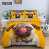 Cute Dog Bedding Set Microfiber 3D Pet Puppy Duvet Cover Animal Theme Quilt Cover Single Queen King For Child Boys Girls Bedroom