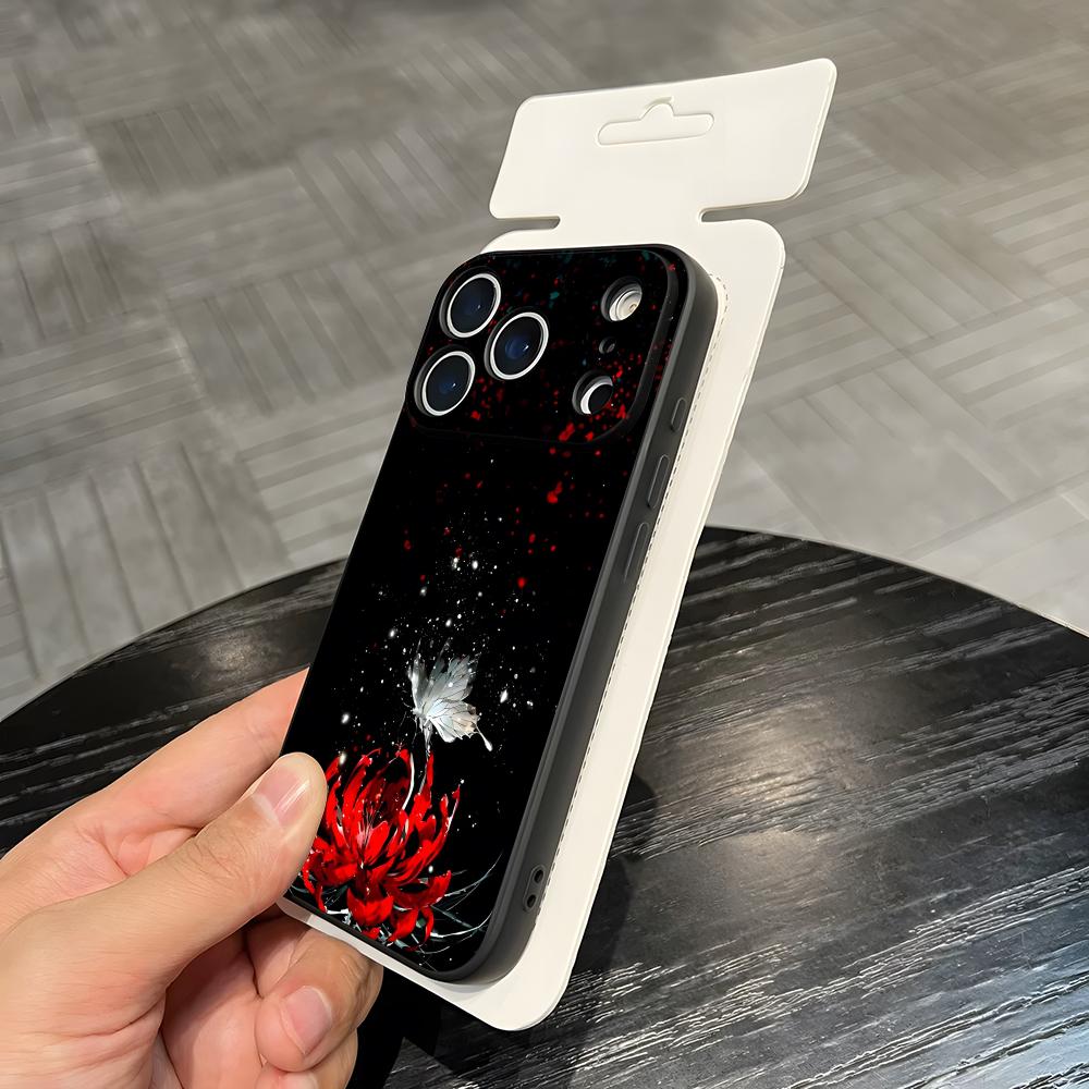 Red Spider Lily Flower Of Hell Phone Case For IPhone 17 Air 16 E Pro Max 15 14 13 Mini 12 Pro 11 Max Plus Black Soft Shell