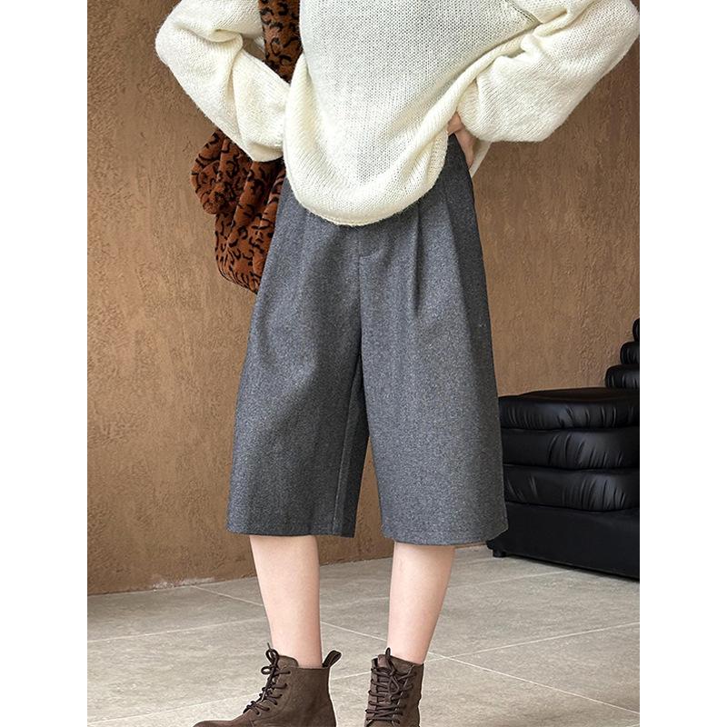 Juzhi 2024 Automne Coréen Laine Coupe Slim Décontracté Shorts 9101