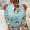 Sexy Hollow Out Vintage Blouse Women V-Neck Elegant Lace Shirts Summer  Printed Short Sleeve Blouses Female Casual Tops 19361