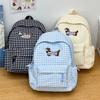 Schoolbag Korean version cartoon cute dachshund dog backpack female large capacity college style student schoolbag versatile plaid backpack