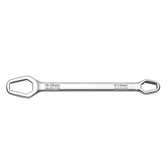 Universal Double Ended Wrench Automotive Bicycle Maintenance Plumbing Wrench 8-22mm Self-Tightening Adjustable Spanner