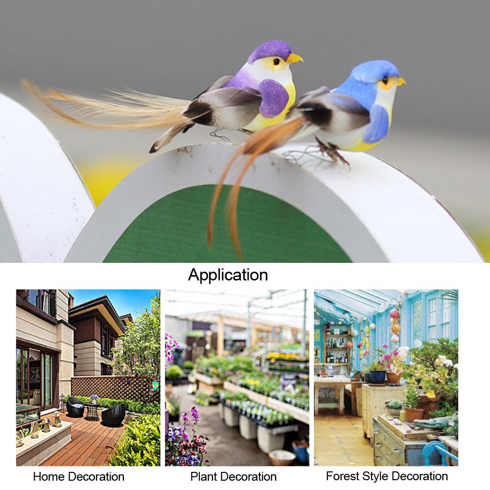 12pcs Small Fake Birds for Crafts, Bird Figures Cute Animal Model Ature Bird Figurines Tiny Bird Figurines Tree Binding Artificial Bird Decor