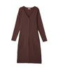 Knit Size F V-neck Dress, Brown,