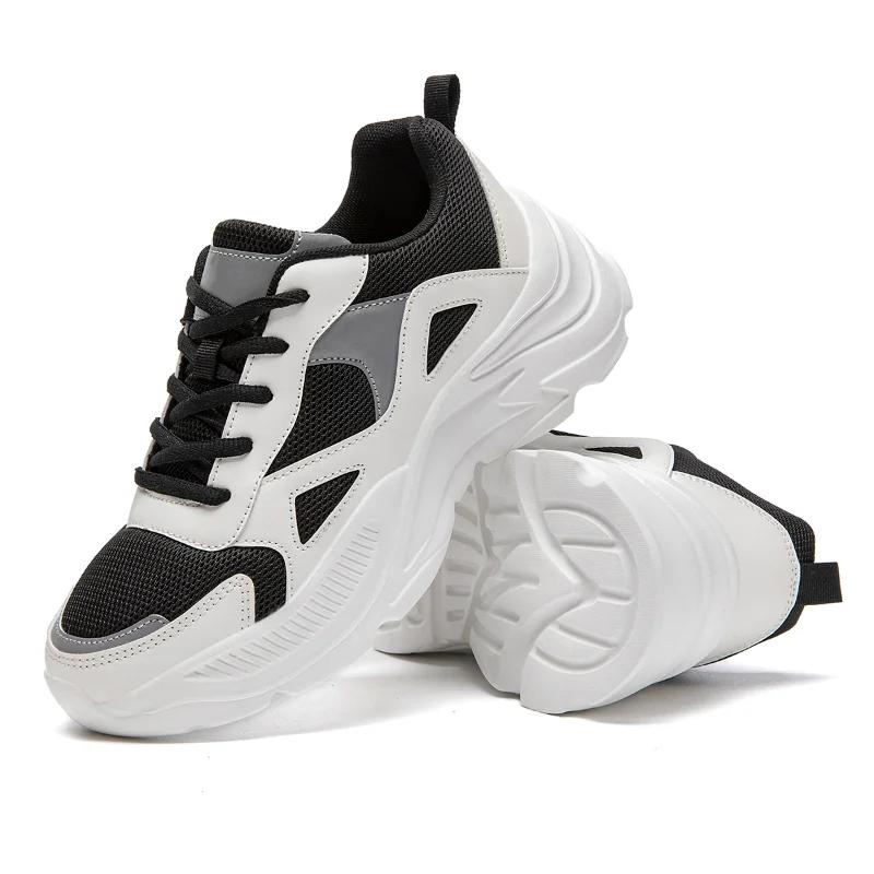 

Damyuan дышащая мужская обувь мода легкие прогулочные балетки кроссовки теннисные уличные беговые спортивные туфли Zapatillas Hombre 36 черный белый