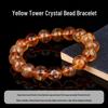Natural Yellow Topaz & Citrine Crystal Round Bead Bracelet with Azeztulite for DIY Beading Accessories