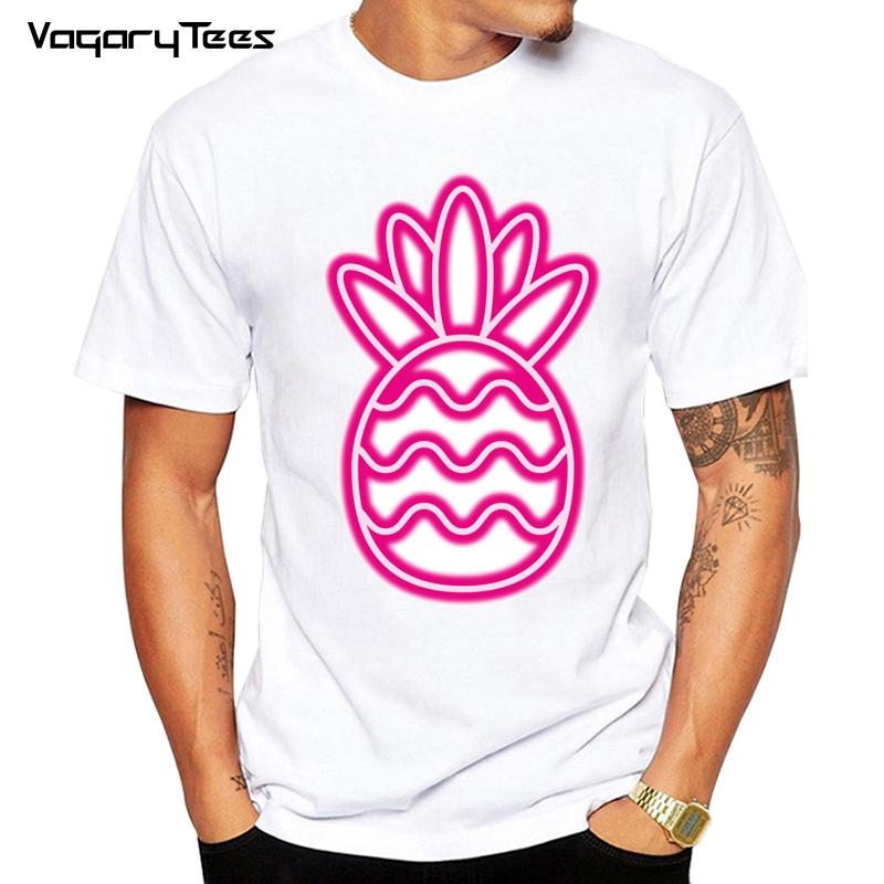 men Clothes 2020 Sun Beach Pineapple Funny Aesthetic Printed Tshirt men Leisure Short Sleeve O-neck T Shirt Fruit T-shirt