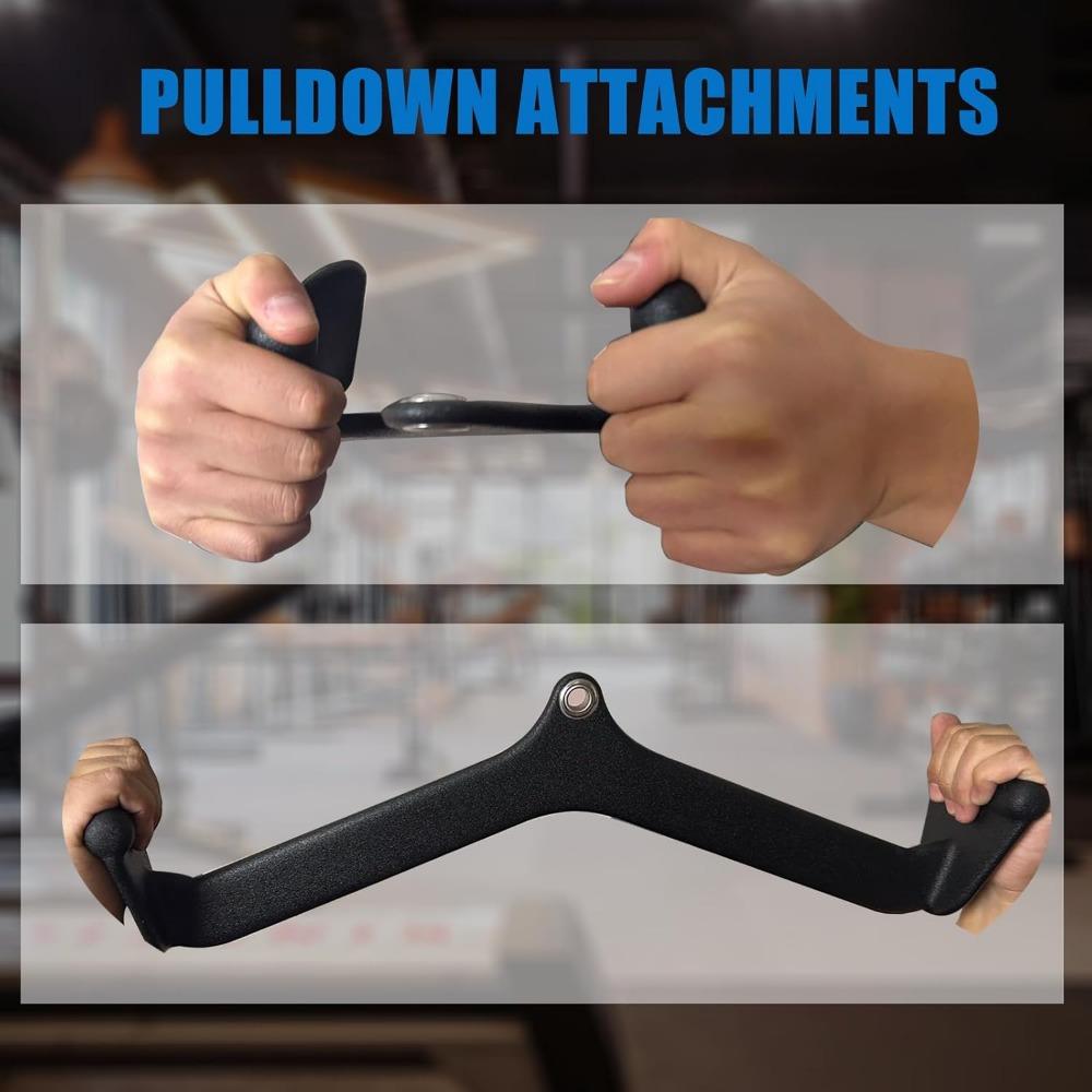 Accesorios para Polea Alta LAT, Accesorio para Máquina de Cable con Barra LAT, Barra en T, Barra en V, Barras para Jalón LAT, Asa para Entrenamiento de Fuerza de Espalda y Tríceps