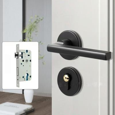 Modern Door Lock and Handles Matte Black Door Handle Heavy Duty Aluminium Split Privacy Door Lever Handle Lock