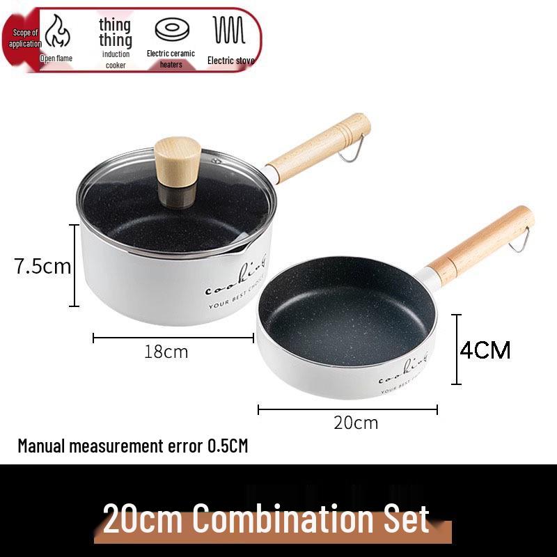 Sheng Bang Rong Non-Stick Flat-Bottom Frying Pan with Maifan Stone for Mini Induction Cookers
