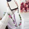 Braided Flower Phone Lanyard Cotton Rope Adjustable Crossbody Strap,Length: 120cm