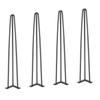 Hairpin Table Legs 0.7M, Set of 4 Desk Legs 408.2KG Load Capacity, Hairpin Desk Legs 3 Rods for Desk Chairs Bench Dining End Table, Solid Carbon Steel