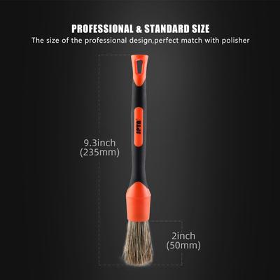 SPTA Car Detailing Brush Mix 5 Materials Brush Set With Detachable Elbow Conversion For Air Vents Engine Bays Dashboard & Wheels