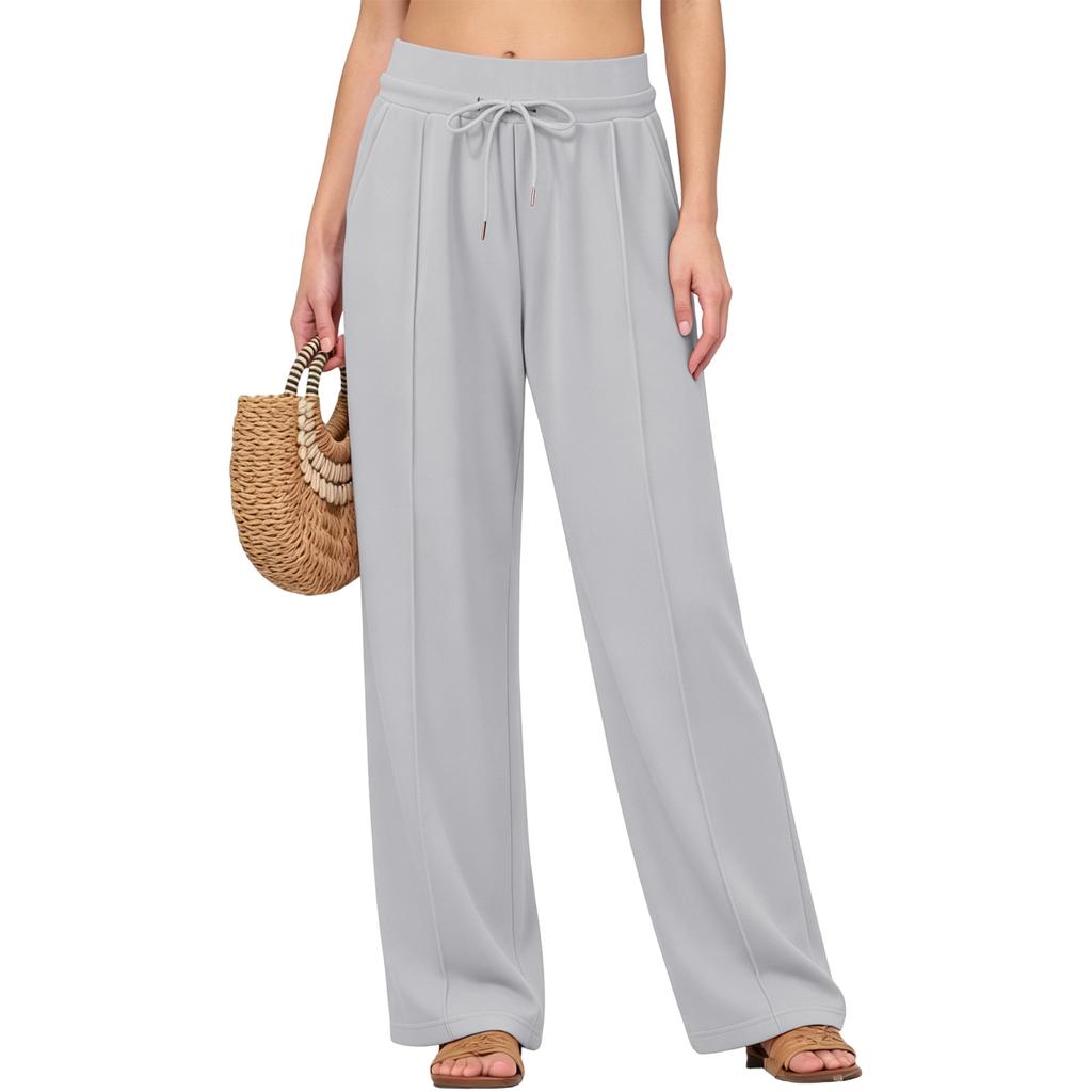 Women's High-Waist Wide Leg Sweatpants with Drawstring Loose Fit Casual Pants