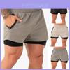 Men's Gym Sports Training Shorts With Breathable Mesh And Zippered Pockets