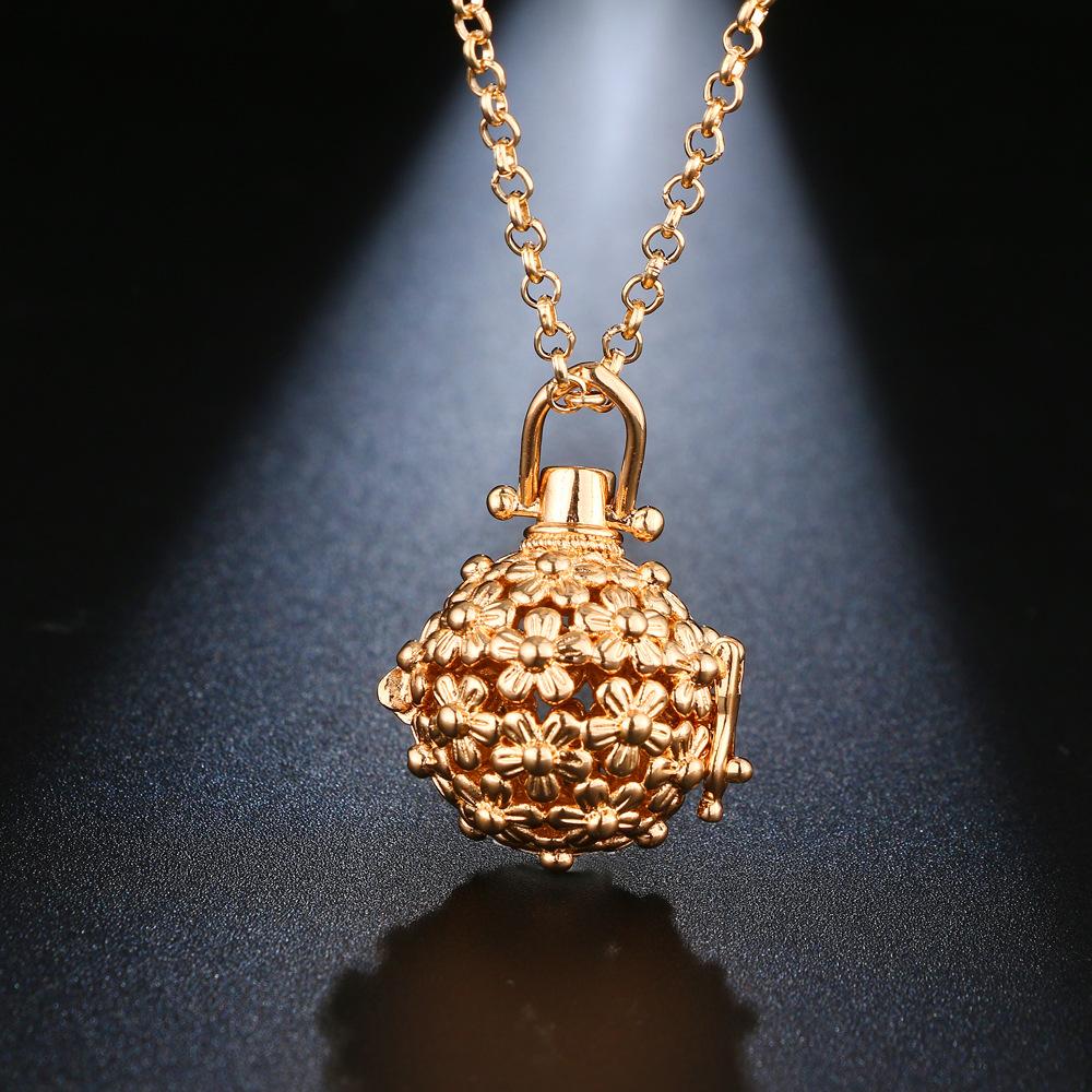 Neue Aromatherapie Ätherisches Öl Diffusor Halskette Schmuck Quadratisch Hohl Parfüm Medaillon 16MM Musik Kugel Damen Anhänger Zubehör