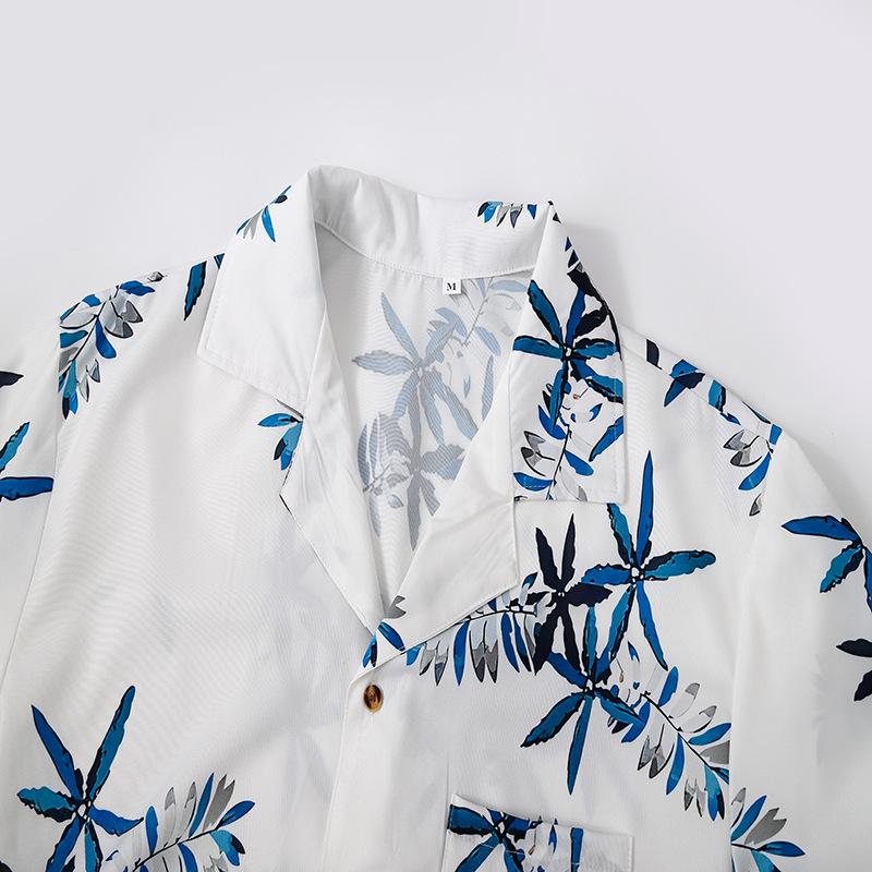 Set da Uomo Hawaiano Largo con Stampa da Spiaggia a Maniche Corte Set da Uomo Comodo Casual Due Pezzi