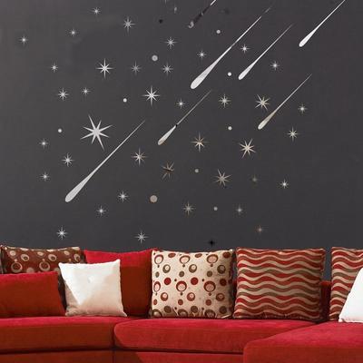 Fshion 3D Meteor Sterne Universum Schießende Glänzende Sterne Wandaufkleber Reflektierende Wandtattoos für Heim Mode Dekoration Spiegel