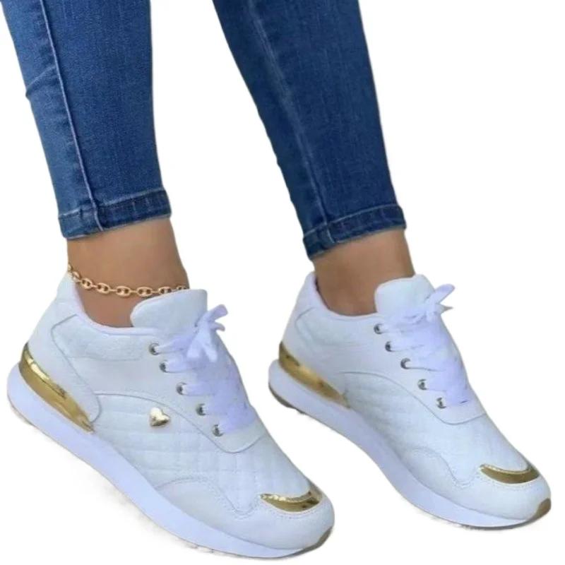 Fashion 2025 Hot Sale Ladies Shoes Lace-up Women's Vulcanize Shoes Fashion Color Matching New Sewing Plus Size Outdoor Casual Shoes