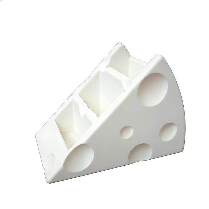 

Sundries Organizer Cheese Remote Control Storage Box 3 Grids Creative Pen Holder Save Space Desktop Storage Rack Bedroom білий