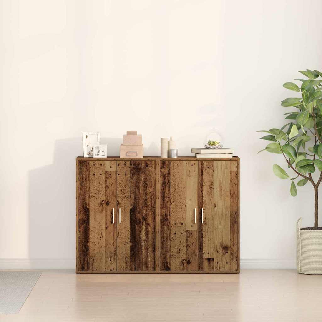 Sideboard 2 pcs Reclaimed Wood Look 60 x 31 x 84 cm Engineered Wood