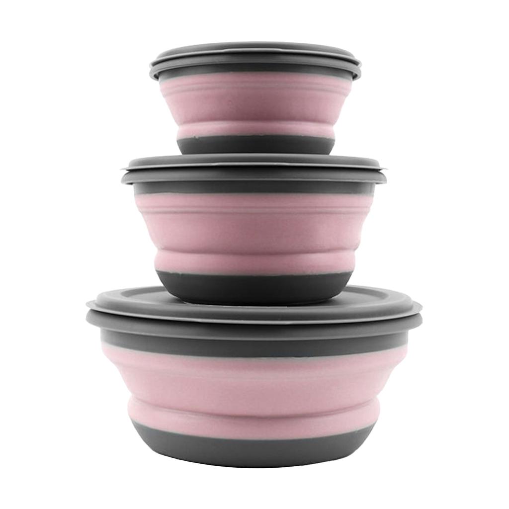 Collapsible Bowl Portable Tableware Expandable Outdoor Compression Travel Camping Picnic Anti-Spill Food Container for Baby Kids