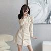 Denim Dress for Women French Short Dress Long Sleeve Workwear Wrap Hip Casual Ladies Style Casual Korean Sexy Mini Dress