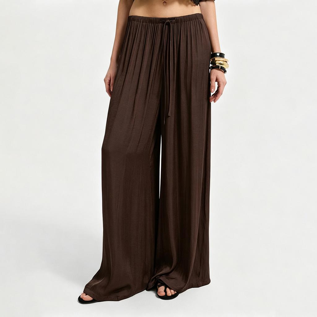 Pantaloni Larghi Casual da Donna Colore Vestibilità Rilassata