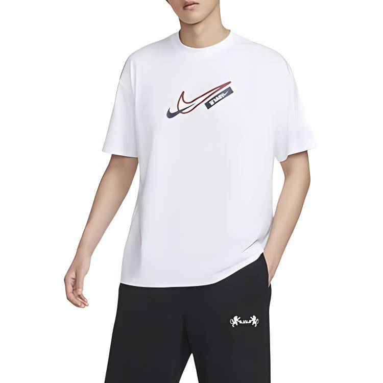 Nike Logo Minimalist Breathable Fashion Pullover Short Sleeve T-Shirt Men Tops White FZ8076100