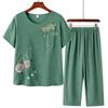 Women Short Sleeve T-shirt Top Pants Floral Print Loose Loungewear Home Outfit Women's Clothing
