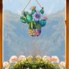 Yousheng Cactus Window Decor, Acrylic with Hemp Rope Lanyard Suncatcher, Lightweight Double Sided Printed Tropical Wall