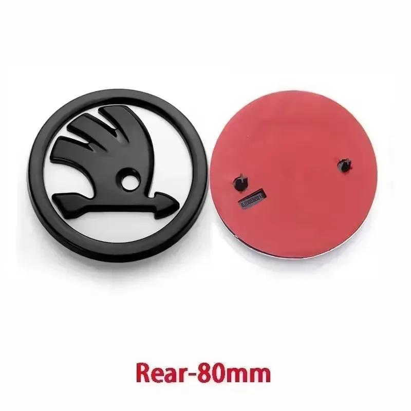 VYRC2 46/80/90mm Car Front Trunk Badge Steering Wheel Sticker for Skoda Logo Rapid Octavia Fabia Yeti Superb 2 3 Kodiaq Karoq