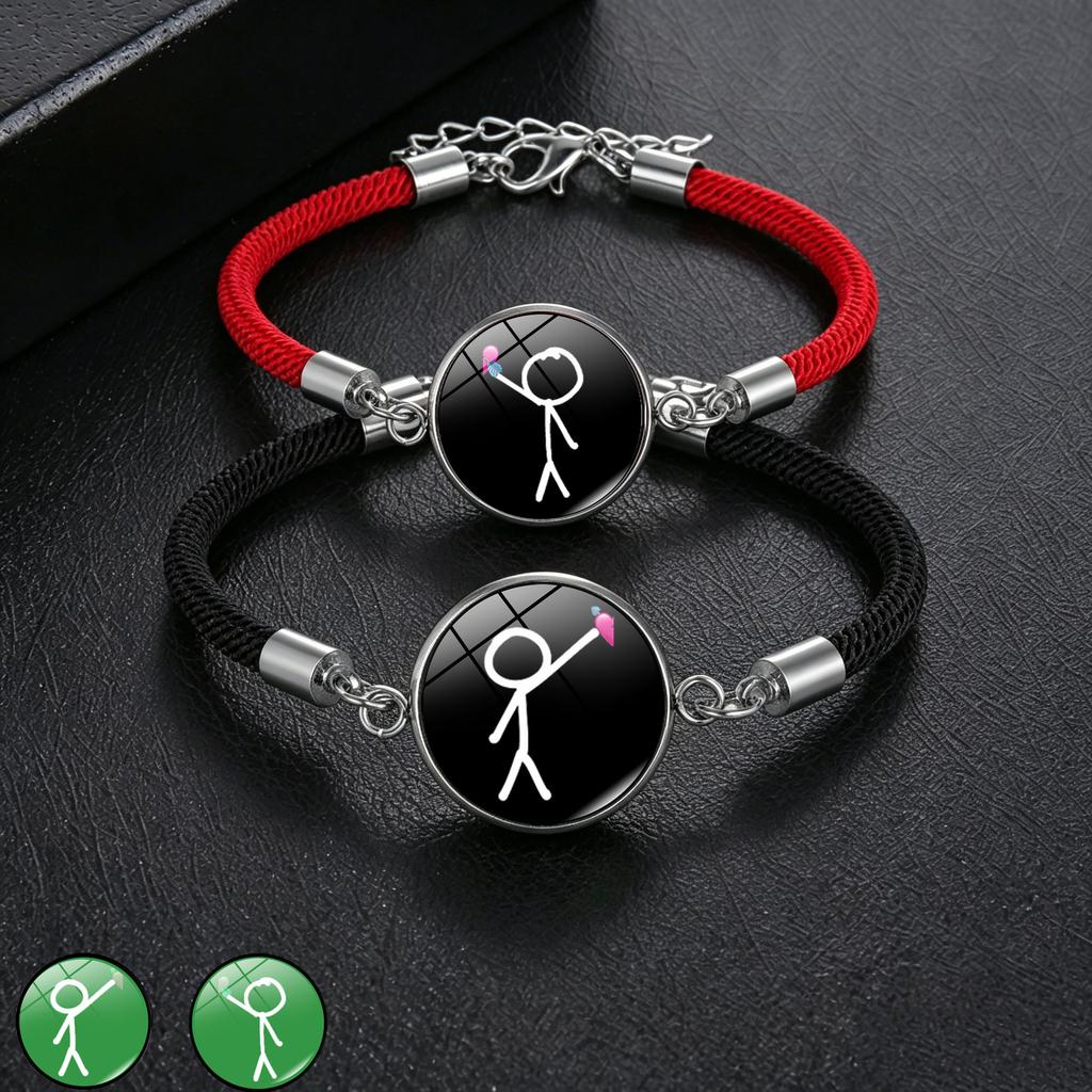 1Pc Glow In Dark Sun Moon Lover Couple Bracelet, Handmade Beaded Braided Unisex
