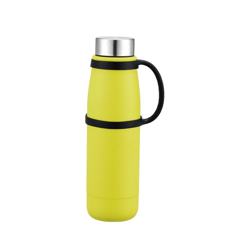 Portable Vacuum Flask Termos Insulated Stainless Steel Sports Water Bottle With Handle 530ml