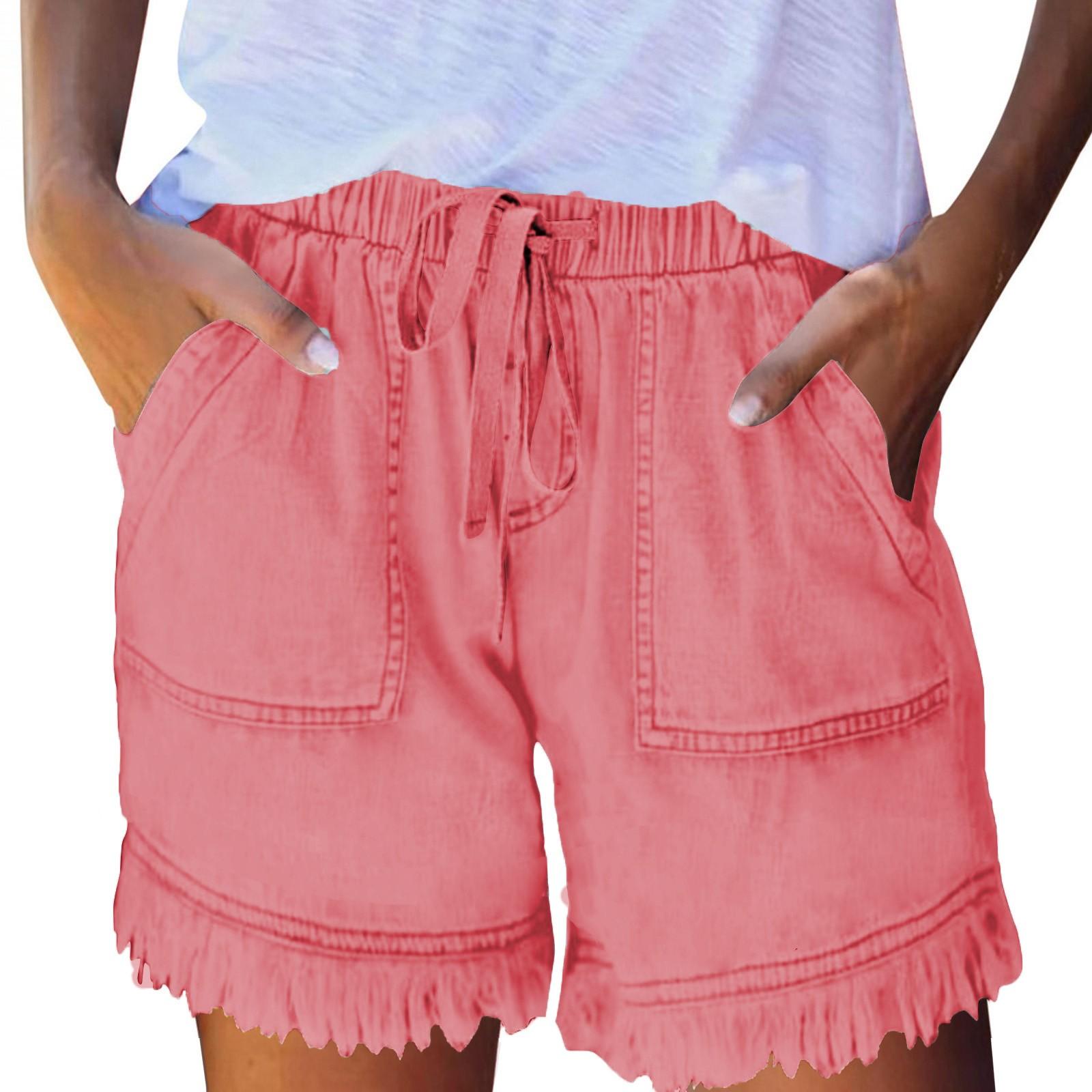 

Женские джинсы с карманами, джинсовые брюки, женские повседневные шорты с кисточками и повязкой на низу XXXL