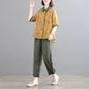 2025 Korean Plus-Size Retro Print Two-Piece Set for Women