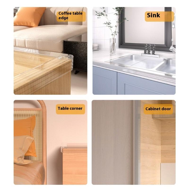 Clear Edges Protector Baby Safety Table Corner Bumper Thick PVC Nonsip Adhesive For Wood Glass Metal Surfaces