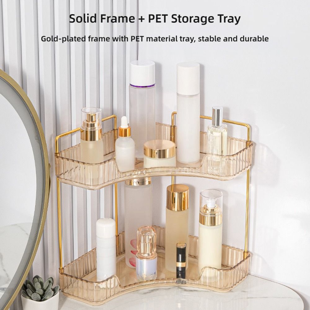 Transparent Desktop Corner Shelf Large Capacity Desktop Organizer Cosmetics Storage Holder  Home