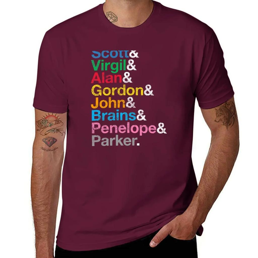 International Rescue Team (Color & White) T-Shirt Oversized Graphic Tee Aesthetic Clothing Plain Black T Shirts Men