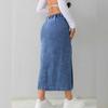 Blue Solid Pencil Skirt for Women