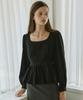 ADAUL Square Neck Line Ad Charm Blouse - Black
