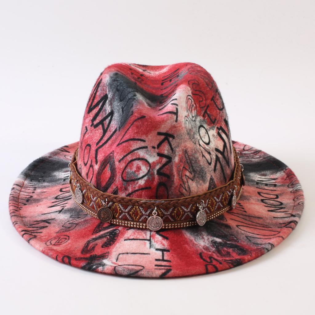 New European and American style letter printing fashion top hat men's and women's fashion jazz hat sunscreen sun hat