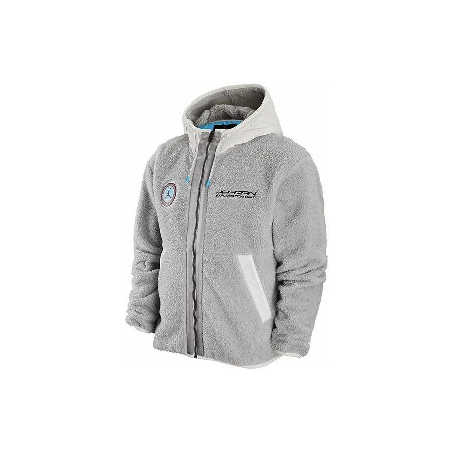 Air Jordan Brand Patch Zipper Hoodie Men s Light Blue FB1908-077 M