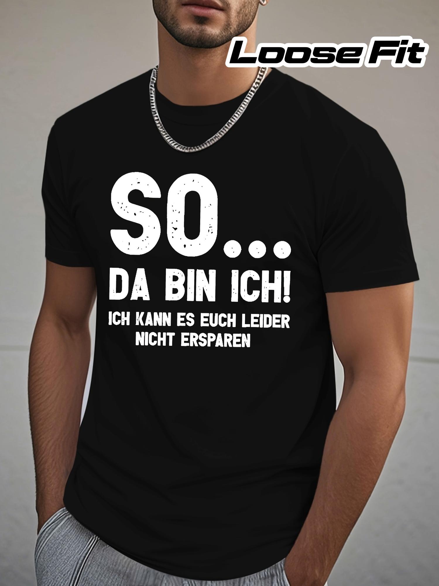 Men s T-Shirt Y2K German Phrase Plus Size L