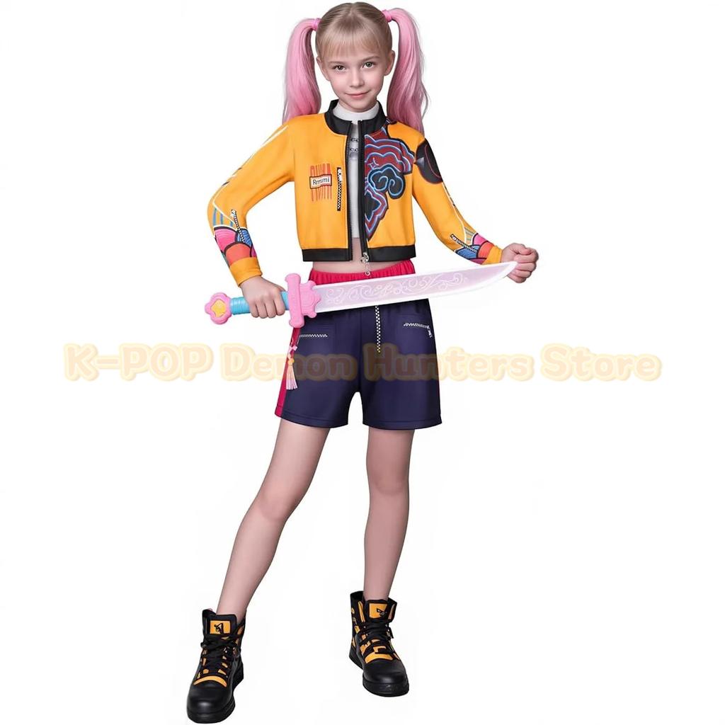 Cosplay Komplettkostümset Anime Idol Bühnenauftritt Kinder Halloween PartyBellissima.Kids Mädchen Kpop Dämonenjäger