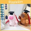 Cute Graduation Cap Capybara Stuffed Animal Bag Charm For Throwing Graduation Season