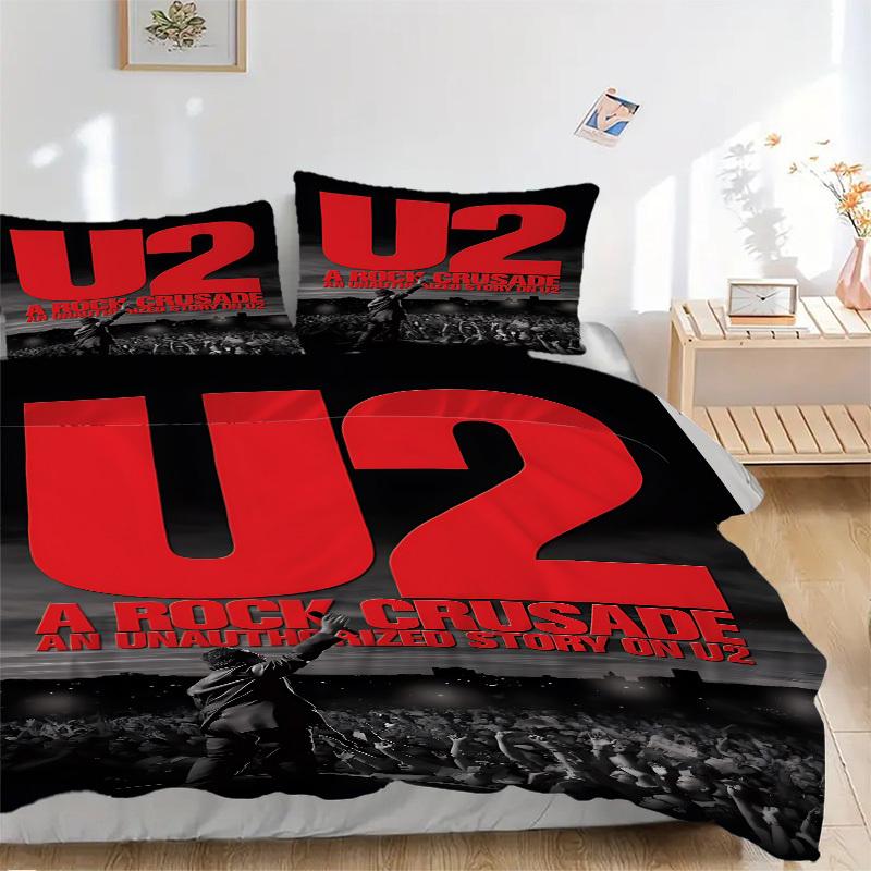 

3pcs U2, Rock Crusade Duvet Cover Set - Soft & Breathable Bedding, Includes 1 Duvet Cover and 1/2 Pillowcases (No Insert) yy251107199 135x200cm