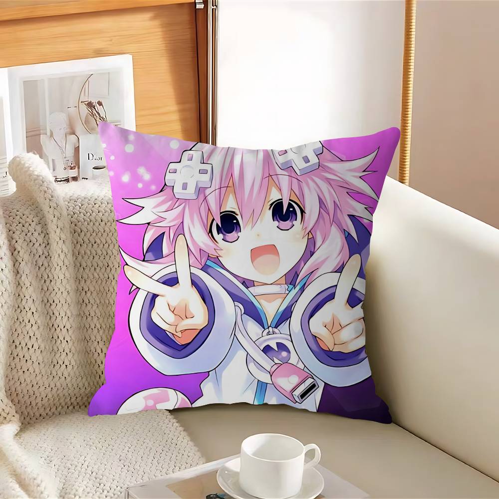 Anime Characters N-Neptune Pillow Case Removable Washable Cushion Cover – All-Season Soft Linen