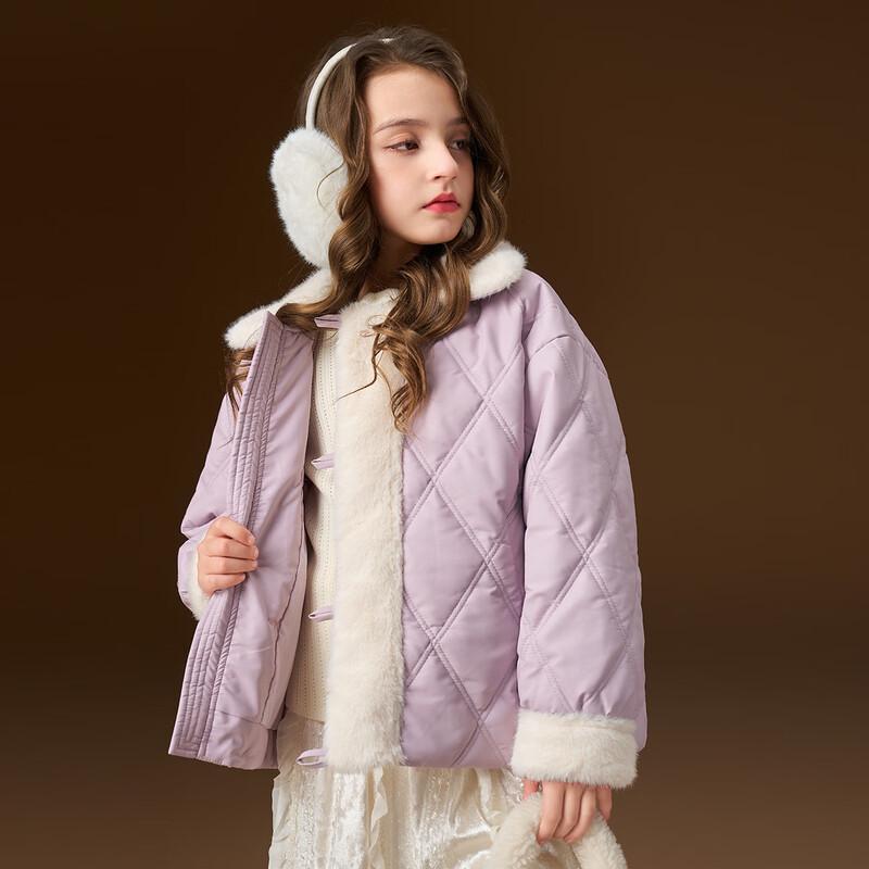 Mongtagut Girls' Winter Quilted Padded Jacket with Fleece Collar